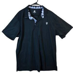 Chuco Golf Mens Shirt Black Gingham Skull Golf Polo Performance Short Sleeve XXL